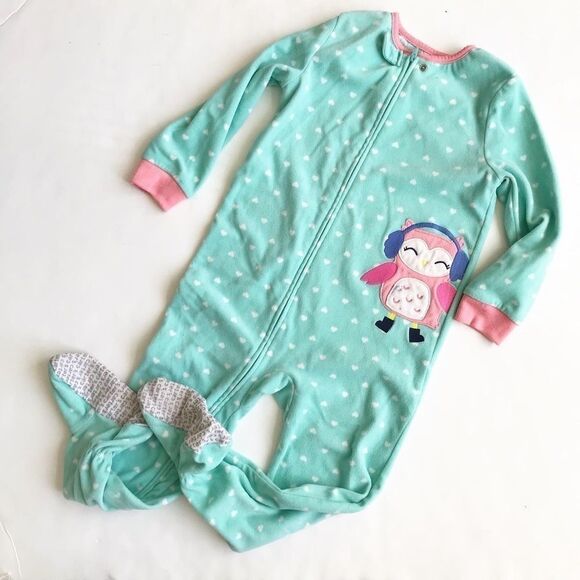 Carters floral print fleece footed pajama play  5T - Picture 1 of 8